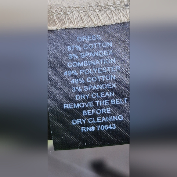 Jessica Howard Beige And Blue Dress, Croc-Embossed Belt - Picture 12 of 13